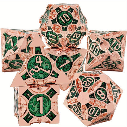 Ultimate RPG Experience: 7-Piece Stylish Metal Dice Set - Precision & Durability for Tabletop Games | Perfect Gamer Gift