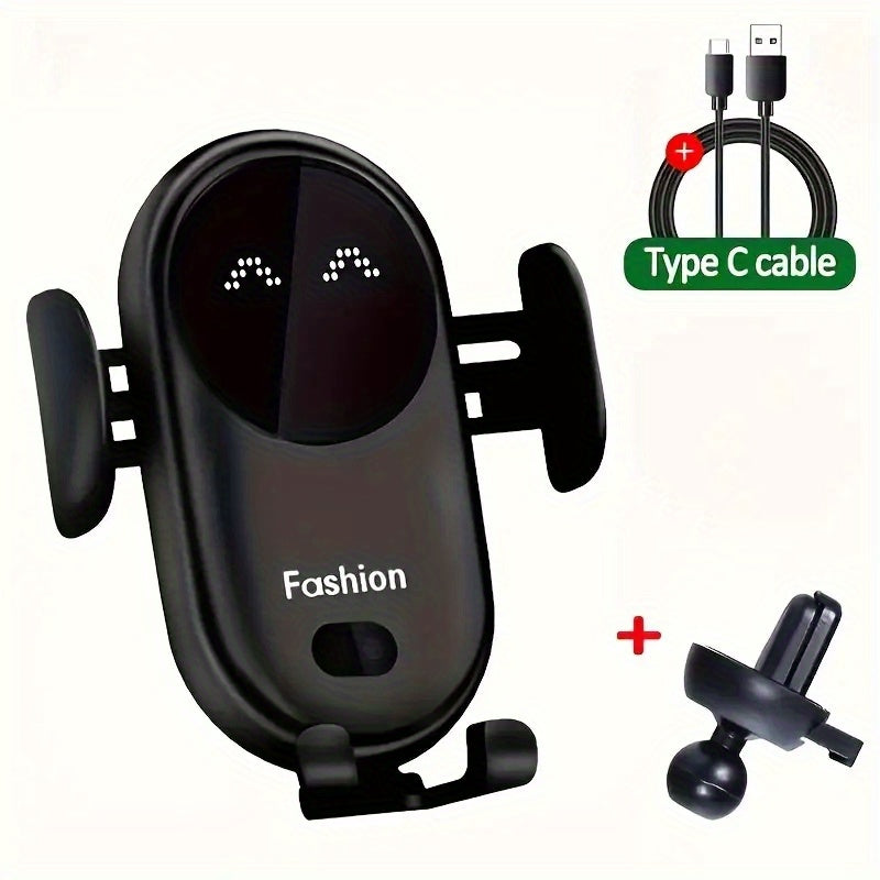 Fast Charging Wireless Car Charger - Automatic Clamping Phone Holder with Car Air Outlet Bracket