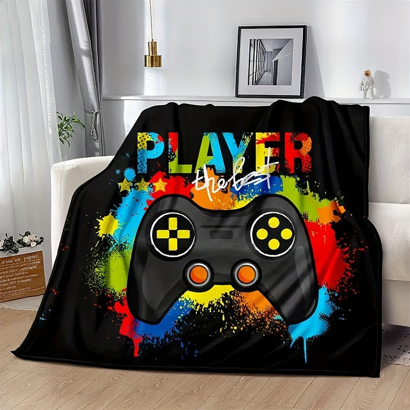 1pc Cozy Gamer Blanket - Soft Fleece Throw for Video Games, Plush Bed Blanket for Teens, Game Room Decor, Birthday Gift for Boys, Suitable for Couch, Bedroom, and More