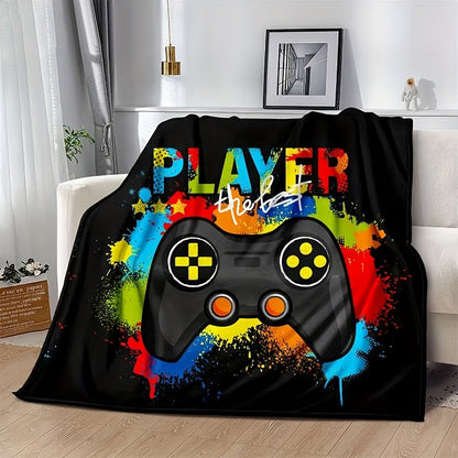 1pc Cozy Gamer Blanket - Soft Fleece Throw for Video Games, Plush Bed Blanket for Teens, Game Room Decor, Birthday Gift for Boys, Suitable for Couch, Bedroom, and More