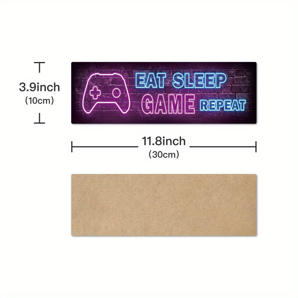 4pcs Putuo Decor Printed Neon Gaming Wooden Sign, Teen Boys Room Decorations, Gamer Wall Art Decor For Bedroom Wooden
