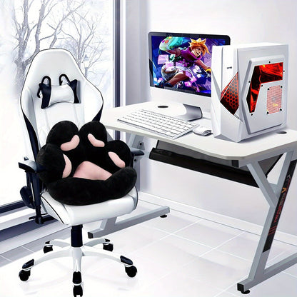 Cat Paw Cushion Chair Comfy Kawaii Shape Lazy Plush Pillow for Gamer Chair 28"x 24" Cozy Floor Cute Seat Kawaii for Girl Worker Gift, Dining Room Bedroom Decorate Black