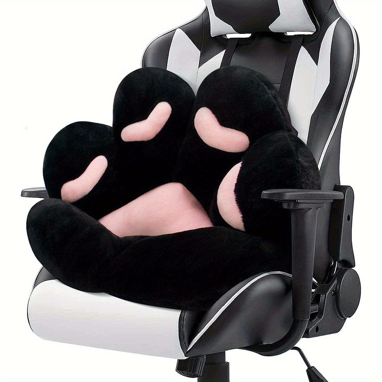 Cat Paw Cushion Chair Comfy Kawaii Shape Lazy Plush Pillow for Gamer Chair 28"x 24" Cozy Floor Cute Seat Kawaii for Girl Worker Gift, Dining Room Bedroom Decorate Black