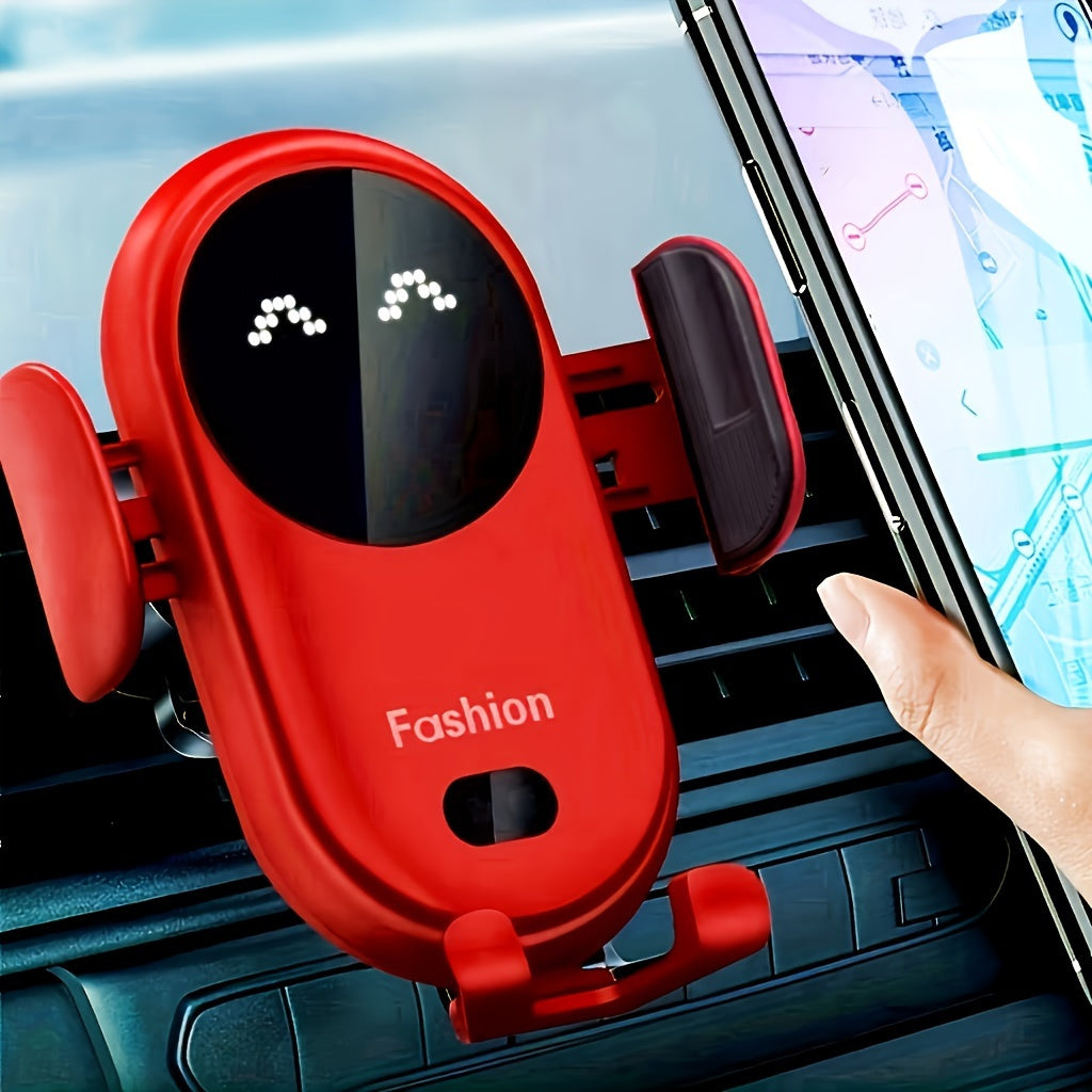 Fast Charging Wireless Car Charger - Automatic Clamping Phone Holder with Car Air Outlet Bracket