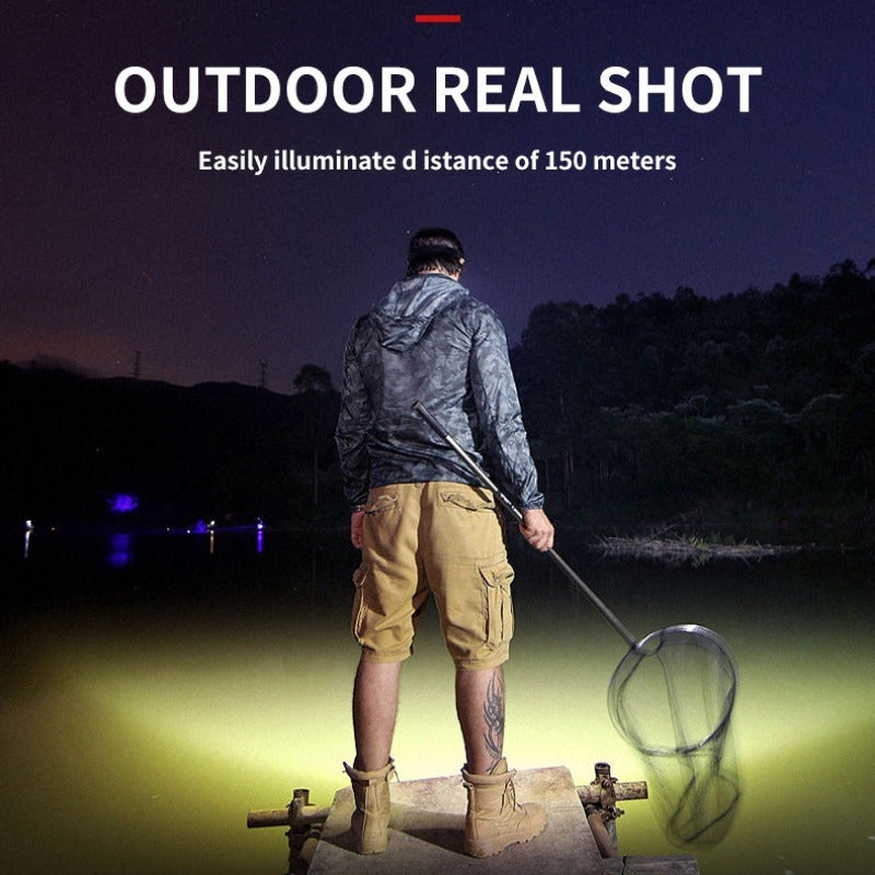 Buy 1 Get 1 Free, Total Of 2pcs Multifunctional 5LED Headlight Head Mounted Flashlight Outdoor USB Charging Fishing Headlight Strong Bald Head Light 4-Mode Headlight Flashlight, Used For Outdoor Running, Hunting, Hiking, Camp