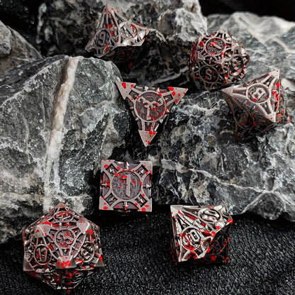 Ultimate RPG Experience: 7-Piece Stylish Metal Dice Set - Precision & Durability for Tabletop Games | Perfect Gamer Gift