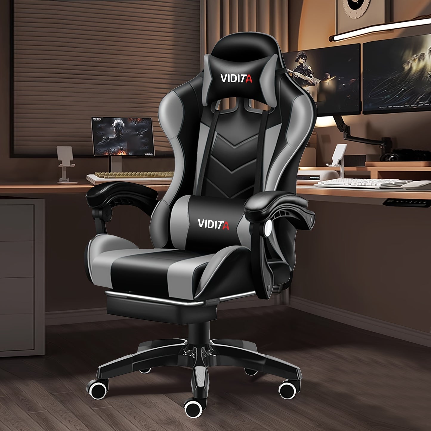 Ergonomic Gaming Chair for Adults and Teens - Racing Style PC Office Chair with Lumbar Support