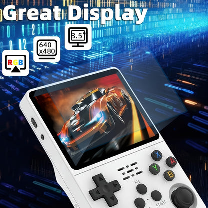 R36S Retro Game Controller Handheld - Portable Gaming Console with 3.5" IPS Screen, 64GB Internal Storage, USB-C Charging, Linux OS - Compatible with 20+ Emulators for NES,, GBA, PSP, PS1, N64, Game Boy - Ideal Gift for Gamer