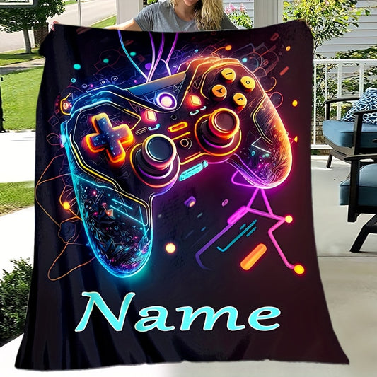 Customizable Gamer Controller Flannel Throw Blanket - Soft, Cozy & Versatile for Couch, Bed, Office, Camping | Perfect Holiday Gift & Decor