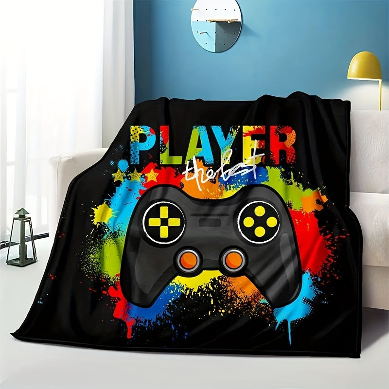 1pc Cozy Gamer Blanket - Soft Fleece Throw for Video Games, Plush Bed Blanket for Teens, Game Room Decor, Birthday Gift for Boys, Suitable for Couch, Bedroom, and More