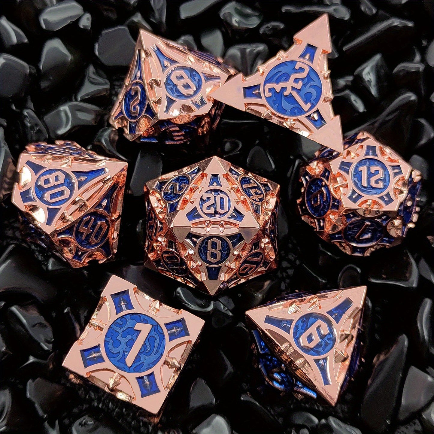 Ultimate RPG Experience: 7-Piece Stylish Metal Dice Set - Precision & Durability for Tabletop Games | Perfect Gamer Gift