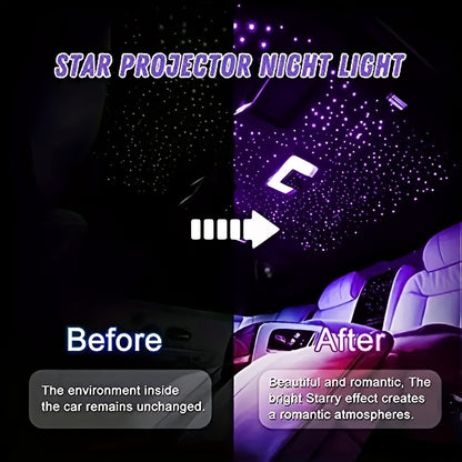 [Dual 80cm Long Retractable Car Charger] Starry Sky Top Fast Car Charger(Black) - Purple Light, 4-in-1 Retractable Charger, Dual 80cm/31 Inch Long Retractable Cable Car Charger, Car Plug Adapter with RGB Light Effect, 2 USB P