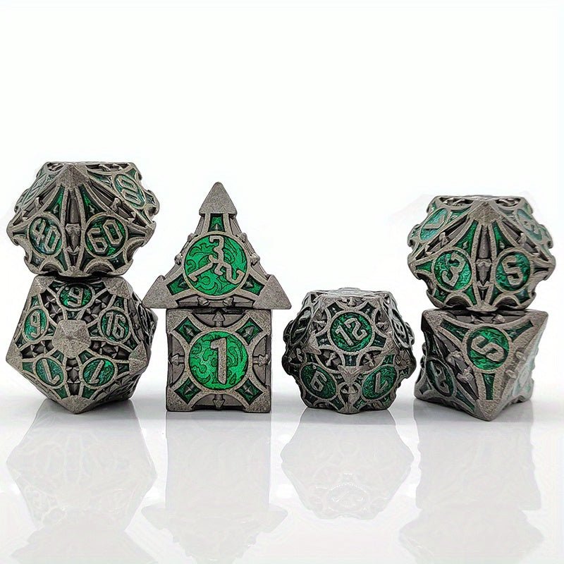 Ultimate RPG Experience: 7-Piece Stylish Metal Dice Set - Precision & Durability for Tabletop Games | Perfect Gamer Gift