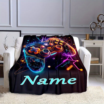 Customizable Gamer Controller Flannel Throw Blanket - Soft, Cozy & Versatile for Couch, Bed, Office, Camping | Perfect Holiday Gift & Decor