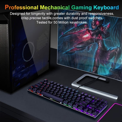 Mechanical Gaming Keyboard, Compact 89 Keys RGB Backlit Floating Mechanical Keyboard With Multimedia Keys And With Number Keys, Spill-Resistant For Windows PC Gamer-Black