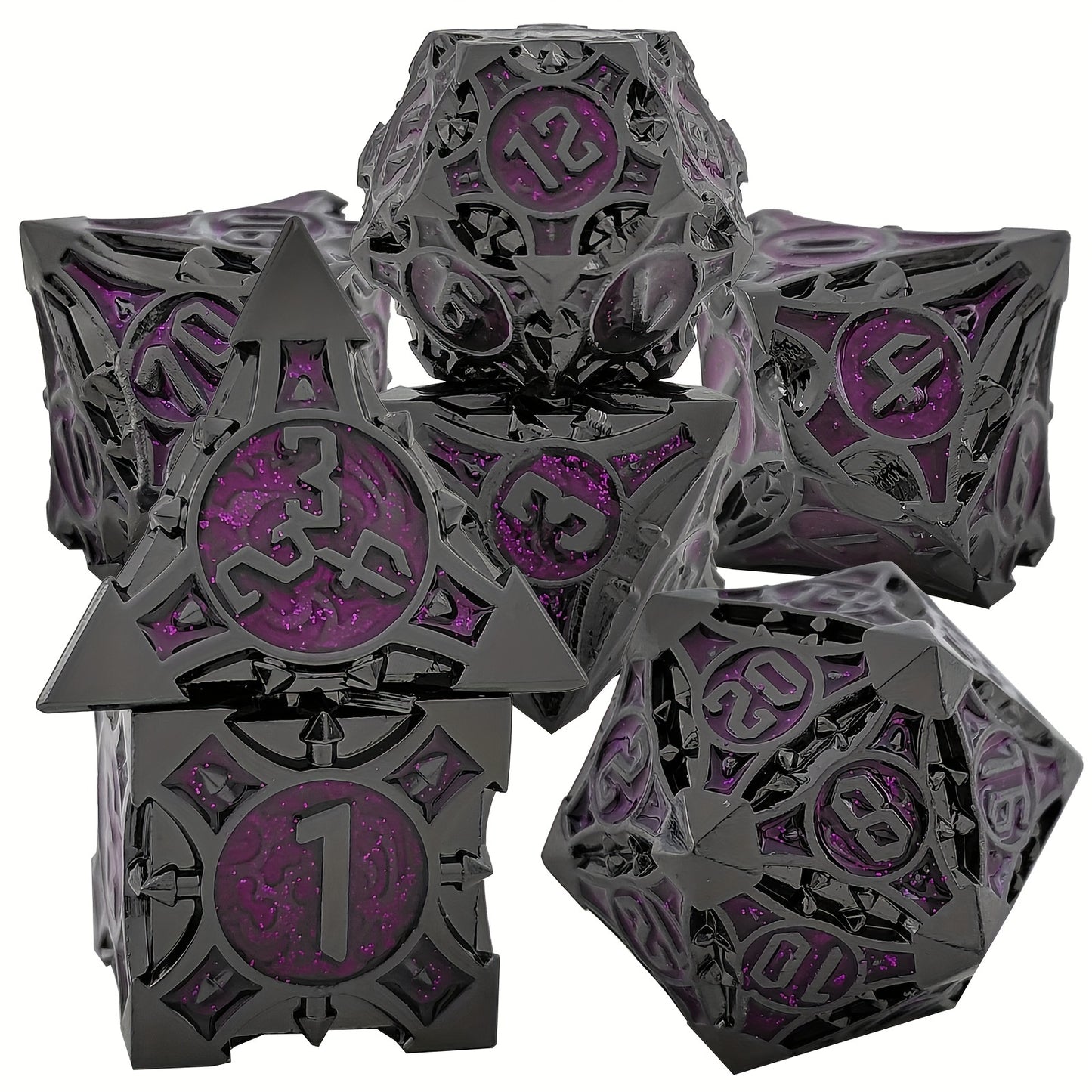 Ultimate RPG Experience: 7-Piece Stylish Metal Dice Set - Precision & Durability for Tabletop Games | Perfect Gamer Gift