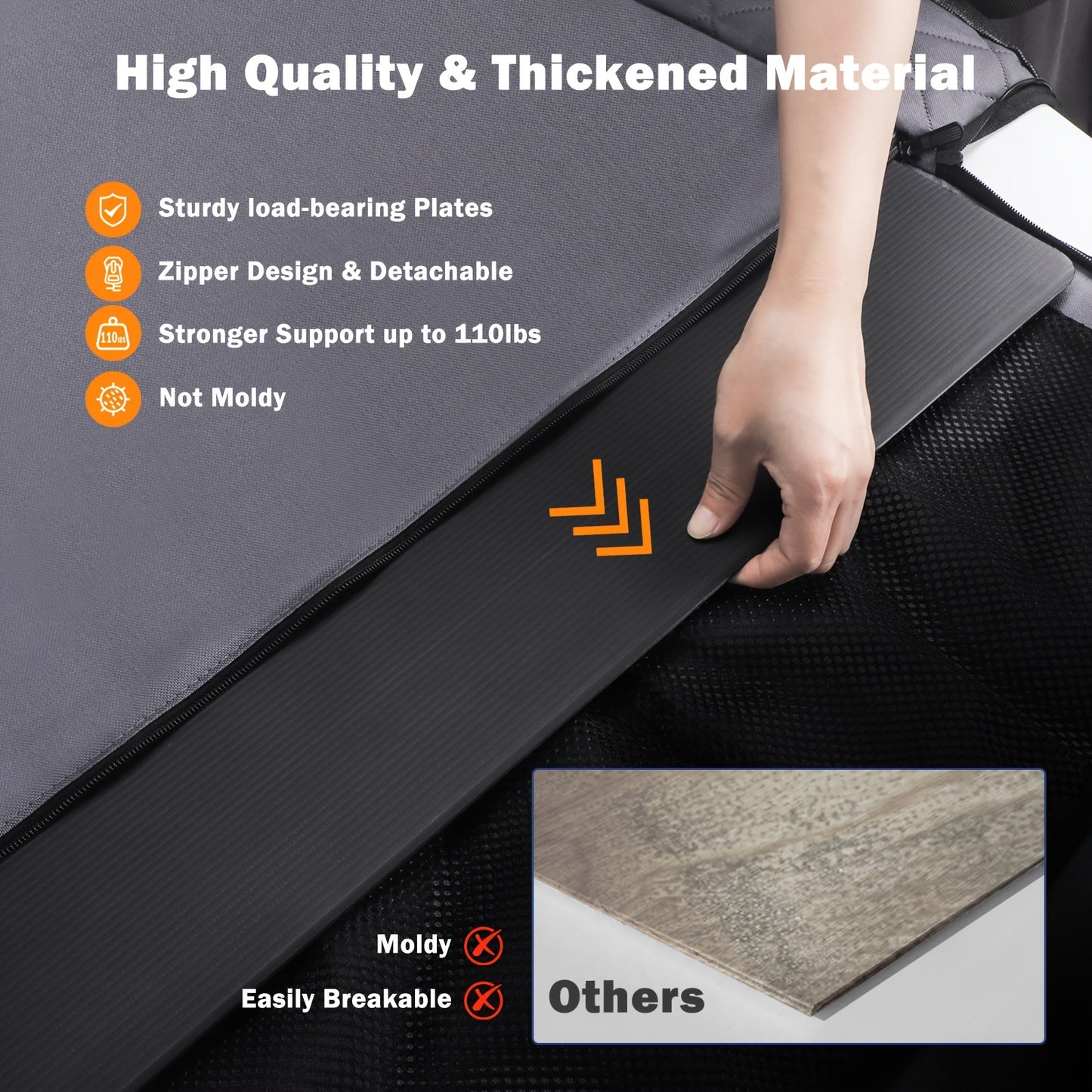 Large Dog Car Seat Extender with Waterproof Fabric - Spacious Back Seat Cover with Storage Pocket for Medium to Large Breeds, Pet Hammock for Cars/SUV/Truck (L) by MIXJOY