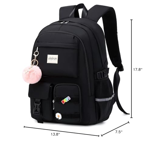 abshoo Mochila para laptop para estudiantes grandes, para mujeres universitarias, secundaria, adolescentes, niñas, mochila de viaje, Negro -, Grande, Mochilas Daypack