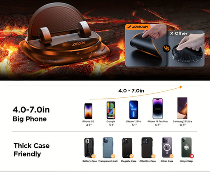 JOYROOM Car Phone Holder Mount - Rotatable Adjustable Dashboard/Dashboard///-Free, Non-Slip & ABS, Waterproof & Heat-Resistant, Spring-Loaded Grip, One-Touch Operation for iPhone/Samsung/Smartphones