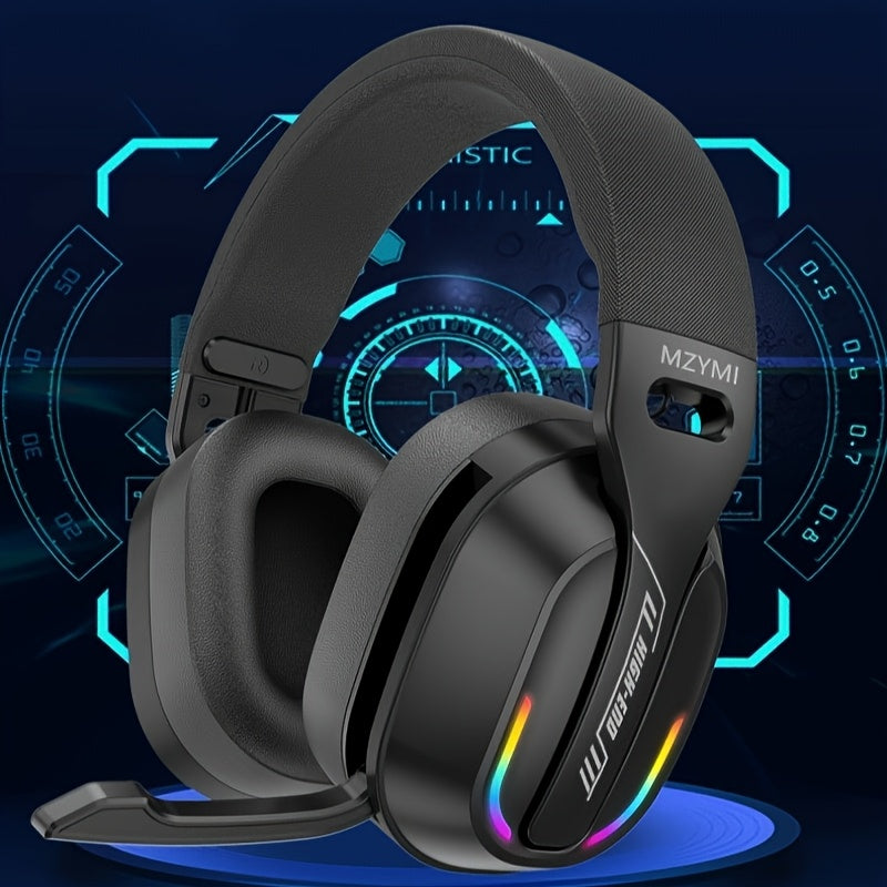 MZYMI GT100 2.4GHz/Wireless Gaming Headset for PlayStation 5 4, Gamer Headphones with Detachable Microphone for PS5, PS4, PC, Switch, Ultra-low Latency, 25 Hours Playtime, Wired Mode for Xbox Series