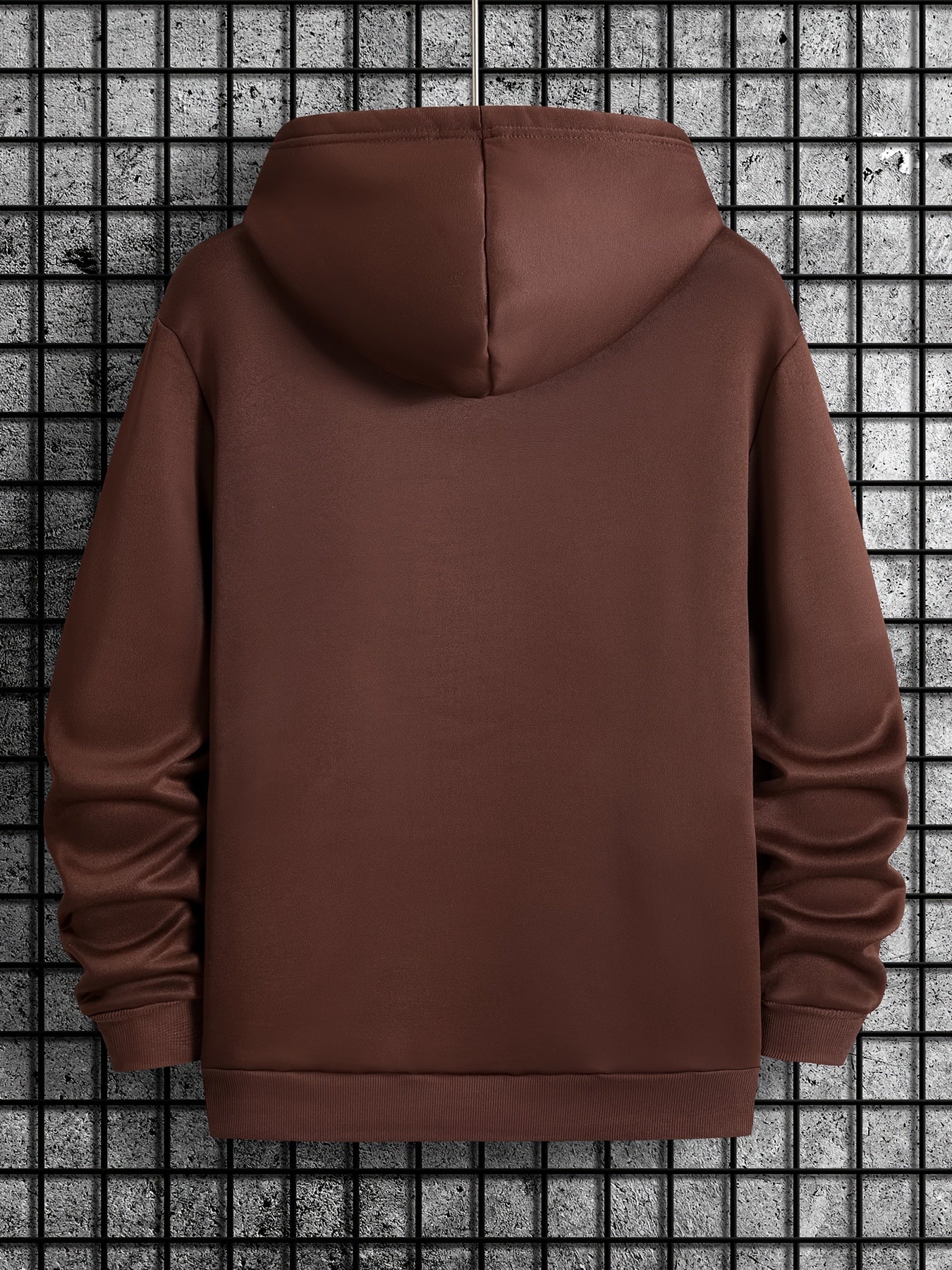 [Retro Gamer Hoodie] Cozy Brown Men's Retro Gamer Hoodie - Long Sleeve Sweatshirt with Drawstring Hood, Video Game Print, Fall/Winter Casual Wear