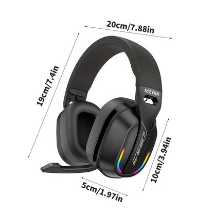 MZYMI GT100 2.4GHz/Wireless Gaming Headset for PlayStation 5 4, Gamer Headphones with Detachable Microphone for PS5, PS4, PC, Switch, Ultra-low Latency, 25 Hours Playtime, Wired Mode for Xbox Series