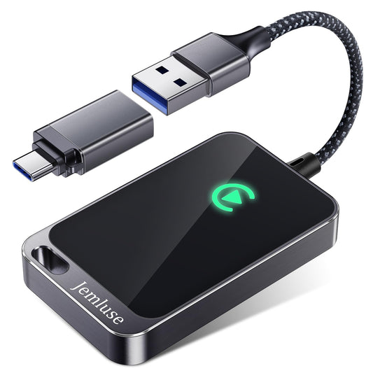 Adaptador inalámbrico CarPlay para iPhone de Apple (actualizado 2024), conexión sin costuras multiusuario para convertir adaptador de juego de automóvil con cable a inalámbrico, sin latencia