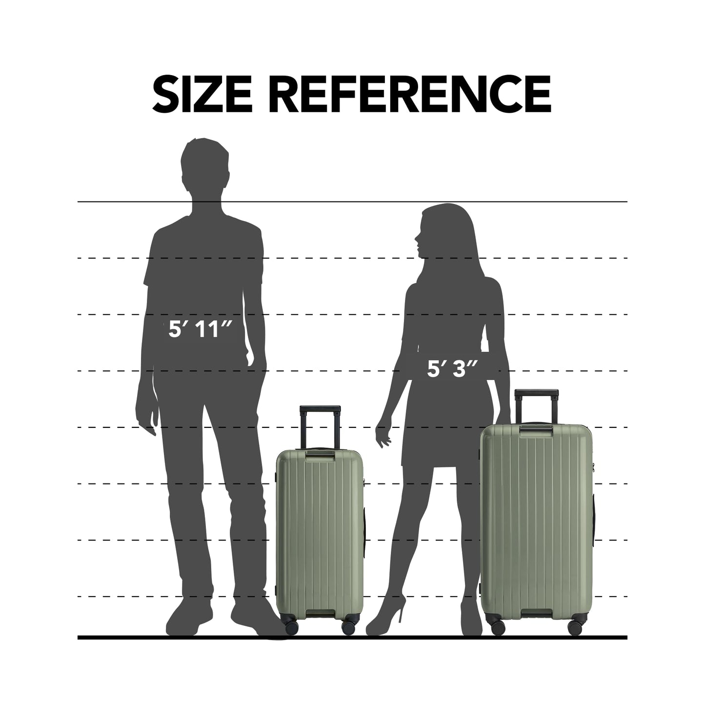 Parity Midi Khaki Premium Hardshell Carry-On Luggage | Square Design | TSA Lock | Built-in Scale | 100% PC Material | 24 Inch Expandable