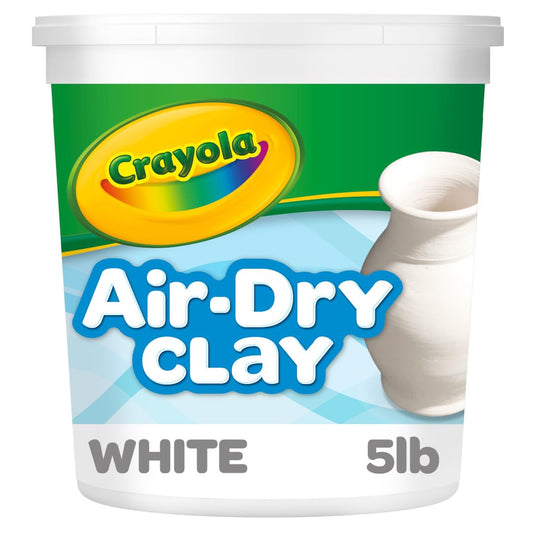 Crayola - Arcilla blanca natural de secado al aire para niños, material para esculpir, suministros de manualidades para aulas, (balde de 5 lb), [exclusivo de Amazon]