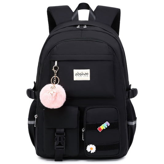 abshoo Mochila para laptop para estudiantes grandes, para mujeres universitarias, secundaria, adolescentes, niñas, mochila de viaje, Negro -, Grande, Mochilas Daypack