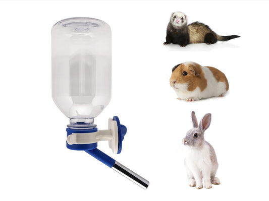Choco Nose Patented No-Drip Water Bottle/Feeder for Guinea Pigs/Hamsters/Bunnies/Ferrets/Other Small Pets, Critters and Animals - for Cages, Crates or Wall Mount. 10.2oz. Nozzle 10mm, Blue (C128)