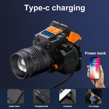 1pc Strong Light Charging Headlight Flashlight, High Lumen LED Headlight XHP160 Bright, 3 Modes Of Headlight Outdoor Fishing, Camping, Running, Hunting, Hiking Variable Focus Headlight Home Decoration Tools, Hardware, Work Su