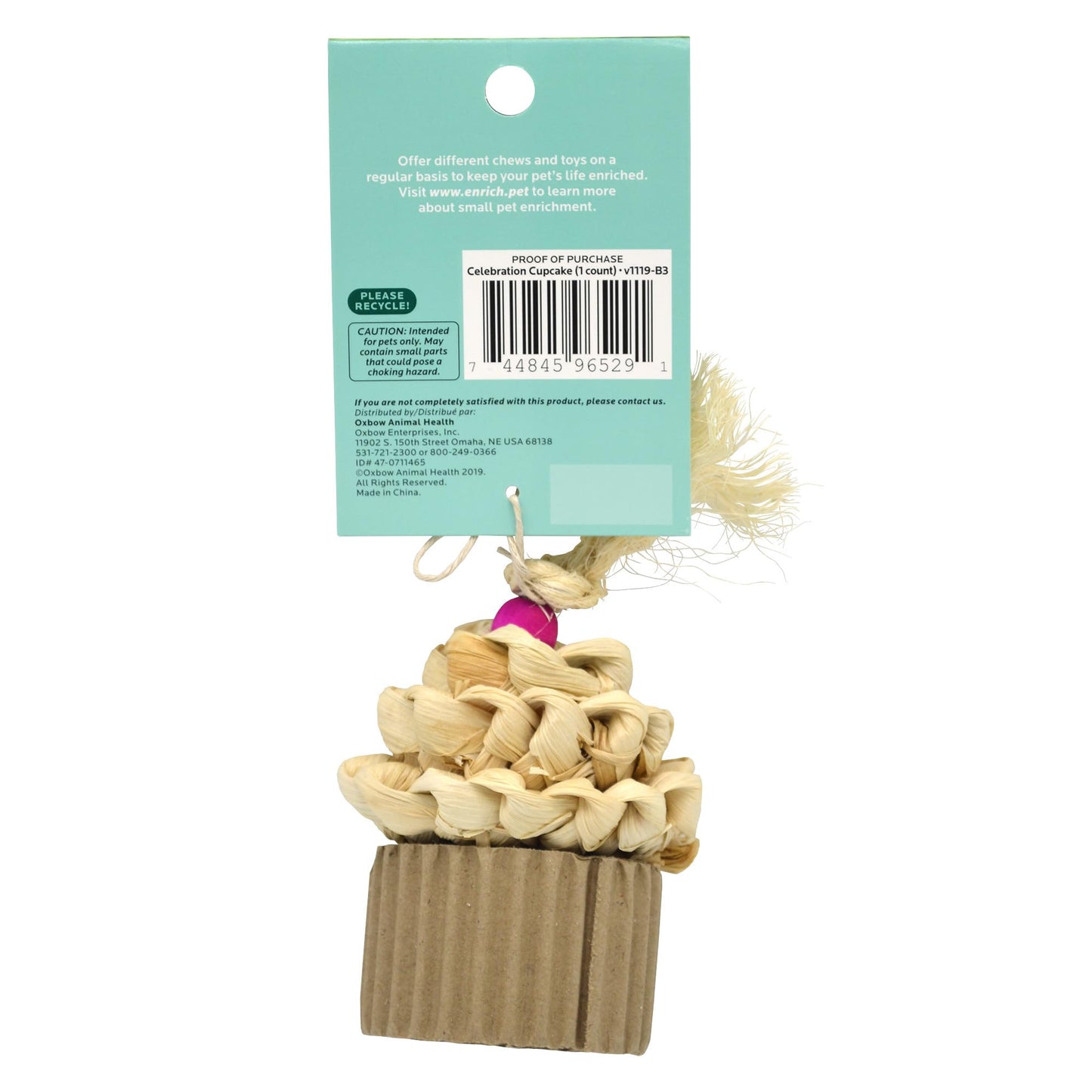 Oxbow Enriched Life Celebration Cupcake, Rabbit Toys, Guinea Pig Toys, Enrichment for Bunny, Hamster, Rabbit, Chinchilla, Rat, Chinchilla Cage Accessories, Guinea Pig Accessories for Cage