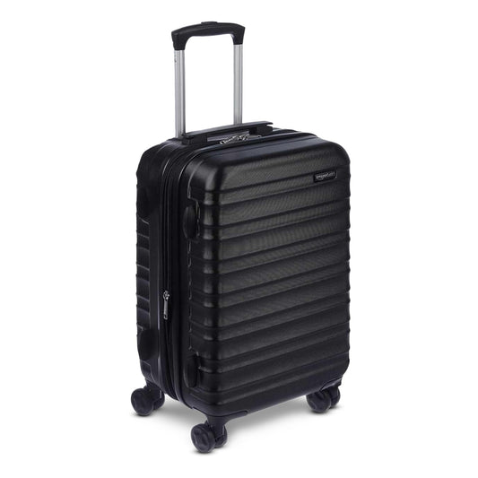 Amazon Basics - Maleta rígida, equipaje de mano, ampliable, con ruedas, Negro