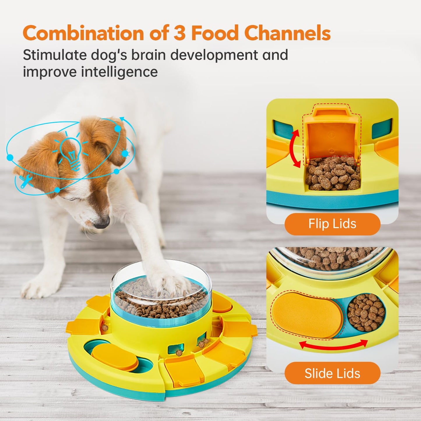 Potaroma Dog Puzzle Toy 2 Levels, Slow Feeder, Pup Food Treat Feeding Dispenser for IQ Training and Entertainment for All Breeds 4.2 Inch Height