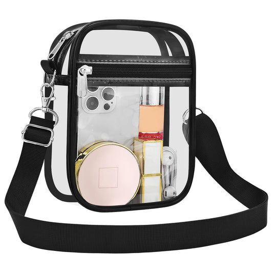 USPECLARE - Bolso bandolera transparente aprobado por estadios, para hombres y mujeres