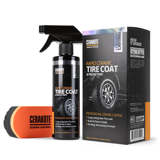 CERAKOTE Rapid Ceramic - Capa para neumáticos de sala de exposiciones, acabado negro profundo, dura hasta 10 veces más, sin eslingas, revestimiento de cerámica no grasa para automóviles, camiones