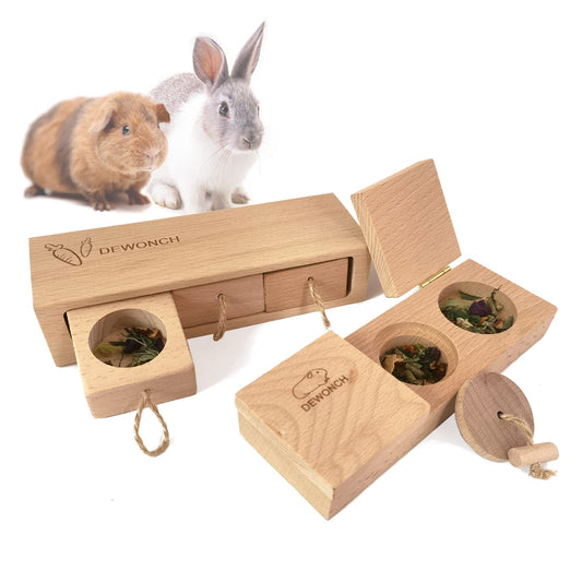Dewonch Small Animals Hide Treats Foraging Puzzle Toys, Pet Interactive Snuffle Logic Game for Mental Enrichment,for Guinea Pigs,Rabbits,Chinchillas