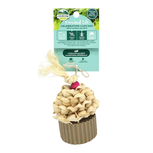 Oxbow Enriched Life Celebration Cupcake, Rabbit Toys, Guinea Pig Toys, Enrichment for Bunny, Hamster, Rabbit, Chinchilla, Rat, Chinchilla Cage Accessories, Guinea Pig Accessories for Cage