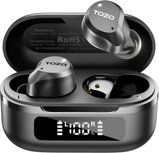 Auriculares inalámbricos híbridos TOZO con cancelación activa de ruido