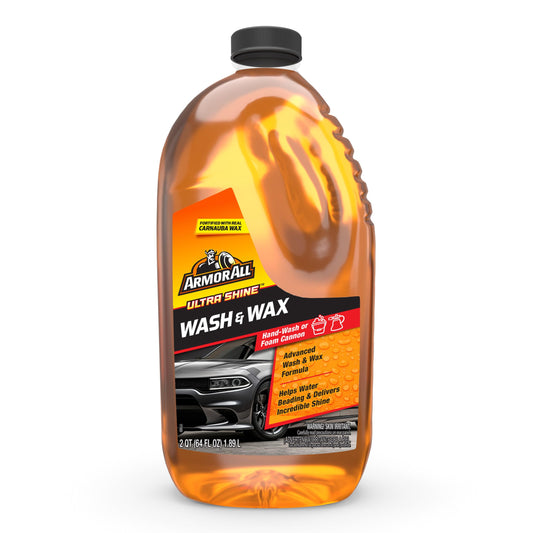 Armor All 10346 ultra brillo para lavar y cera y paquete de paños de microfibra., lava y encera, Anaranjado