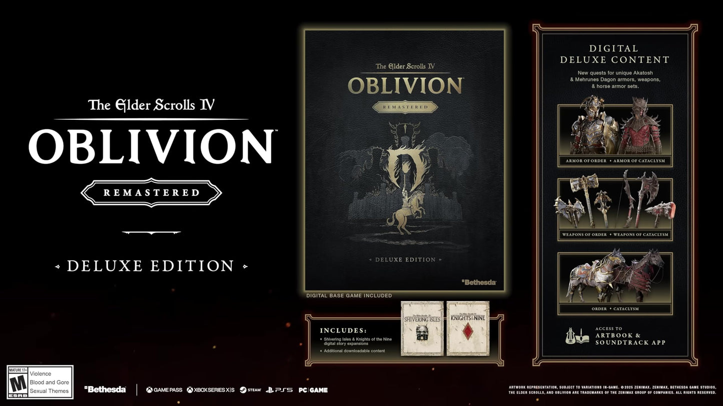 The Elder Scrolls IV: Oblivion Remastered - Deluxe Edition - Xbox Series X|S & Windows [Digital Code]