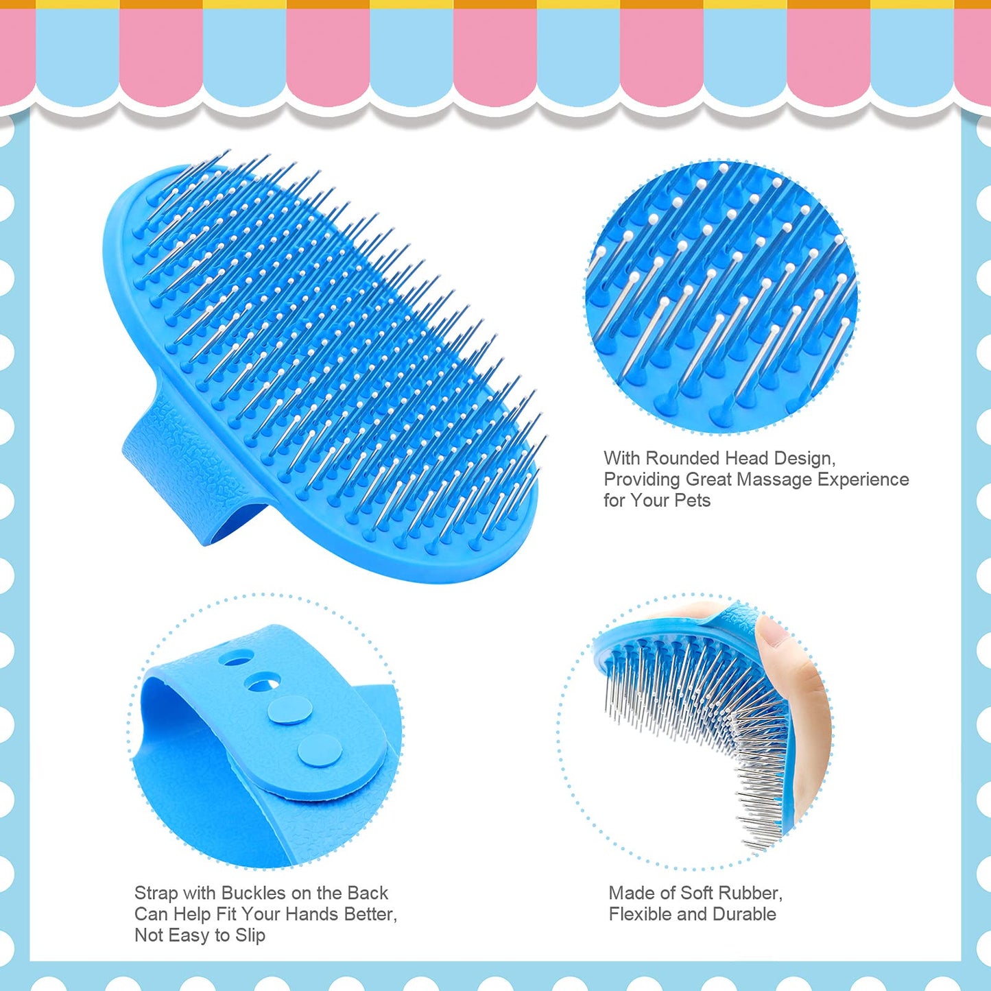 Rabbit Grooming Kit, Rabbit Brush for Shedding with Bunny Nail Clipper, Rabbit Nail Trimmers with Pet Combs for Hamster Guinea Pig Ferret by KALAMANDA(6 Pack)
