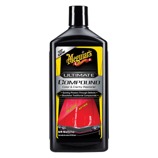 Meguiar's Ultimate Compound - Removedor de rayones para autos, compuesto para corrección de pintura que elimina defectos mientras agrega brillo y lustre, capa transparente, 15.2 oz