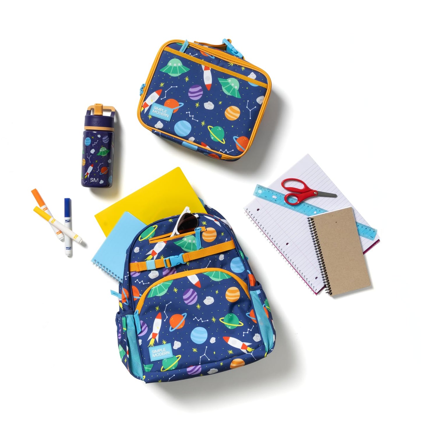 Simple Modern Mochila mediana de Disney para niños y niñas escolares | Mochila infantil de jardín de infantes | Colección Fletcher | Niños - 15 pulgadas de alto | Arcoiris princesa