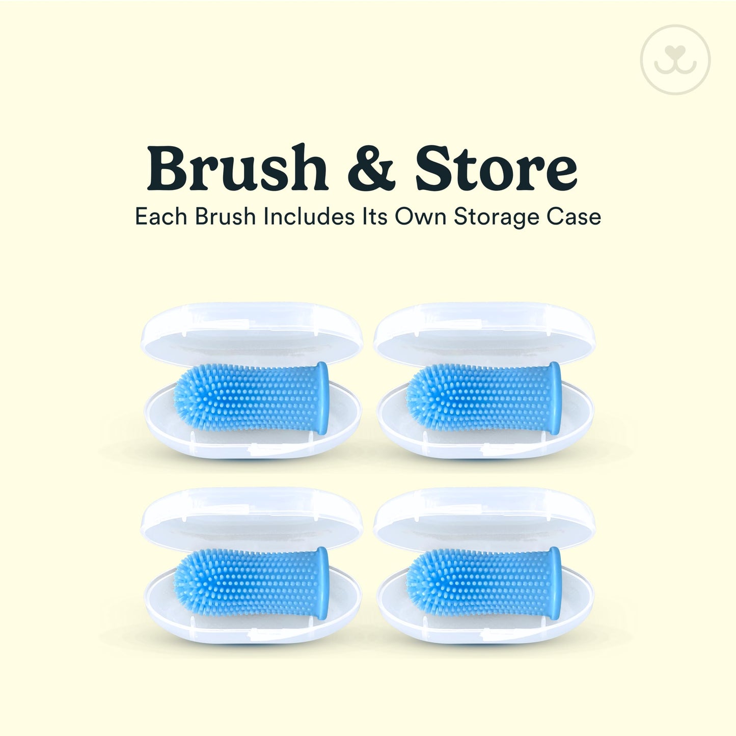 Jasper Dog Toothbrush, 360º Dog Tooth Brushing Kit, Cat Toothbrush, Dog Teeth Cleaning, Dog Finger Toothbrush, Dog Tooth Brush for Small & Large Pets, Dog Toothpaste Not Included, 4-Pack Blue