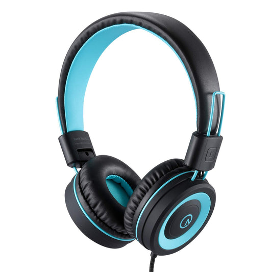 noot products Auriculares para niños K11 plegables estéreo sin enredos de 5 pies de largo cable de 0.138 in Jack Plug in Ear Auriculares con cable para iPad/Amazon Kindle, fuego/niñas/escuela/portátil/viajes/avión/tableta (negro)