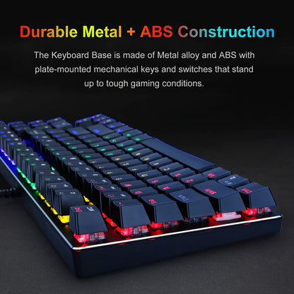 Mechanical Gaming Keyboard, Compact 89 Keys RGB Backlit Floating Mechanical Keyboard With Multimedia Keys And With Number Keys, Spill-Resistant For Windows PC Gamer-Black