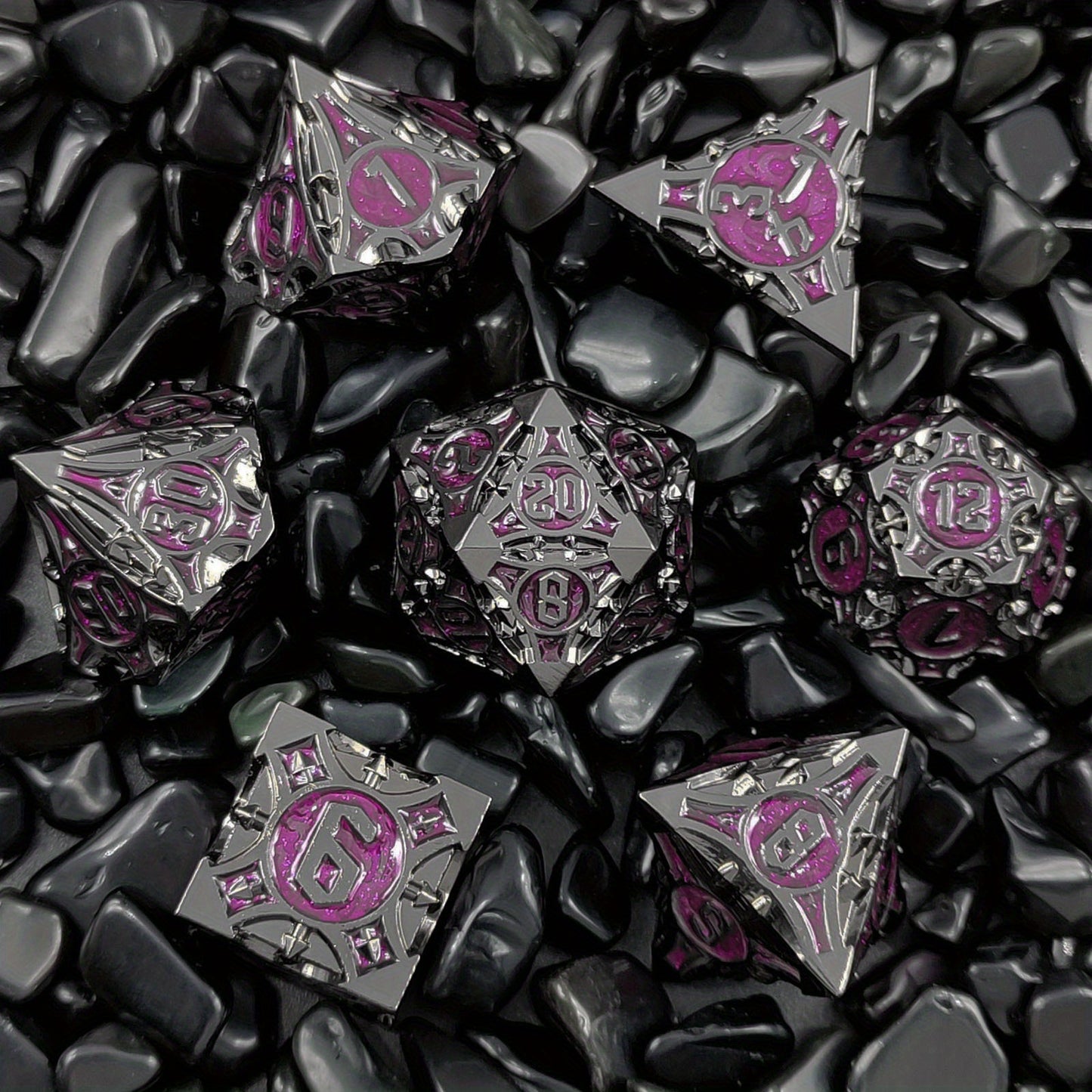 Ultimate RPG Experience: 7-Piece Stylish Metal Dice Set - Precision & Durability for Tabletop Games | Perfect Gamer Gift