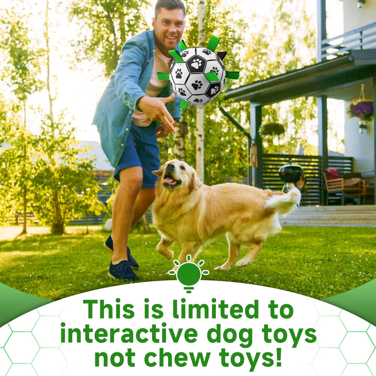 QDAN Premium Dog Toys Balls, Dog Soccer Ball with Straps, Dog Birthday Gifts, Herding Ball, Durable Balls for Small Medium Pet, Puppy Outdoor Toy, Pet Training Soccer Ball, World Cup Soccer (6 Inch)
